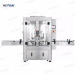 Línea de llenado neumático automático de frascos de vidrio con aceite de coco de 2 cabezales