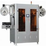 Máquina etiquetadora automática de mangas para vasos y botellas de bebidas con cabezales dobles