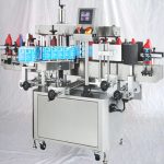 Máquina etiquetadora automática de doble cara para envolver botellas redondas y planas