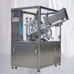 Máquina de llenado y sellado de tubos de doble cámara para cremas cosméticas y lociones