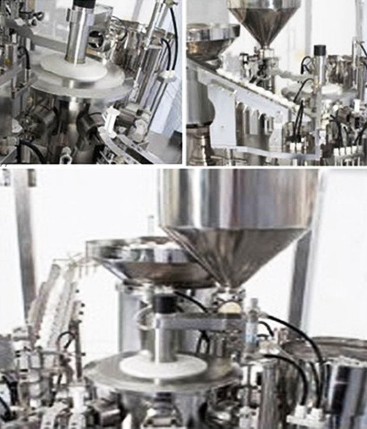 filling closing machine for plastic syringe Imágenes de cerca de la máquina de llenado y tapado.jpg