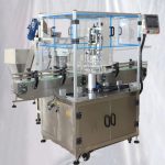 Equipo de tapado rotativo de botellas de plástico para jugo con elevador de tapa y alimentador